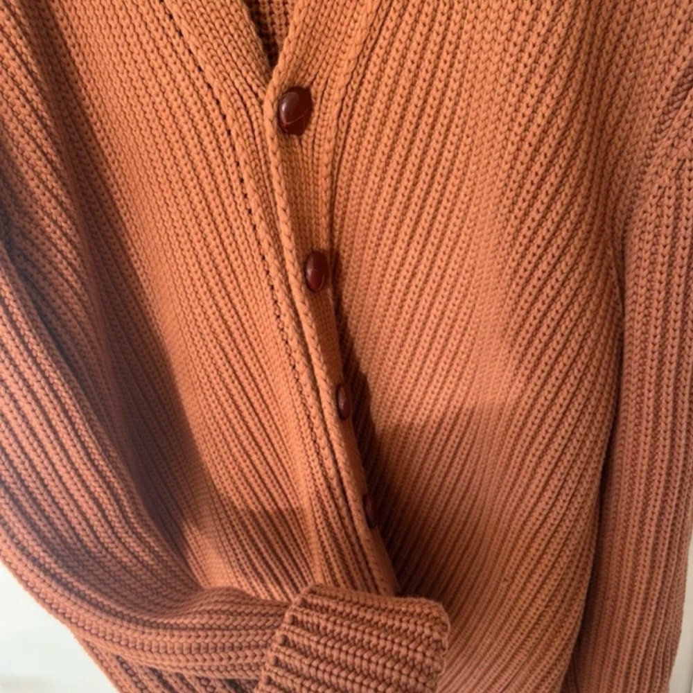 Nanushka Milo Knit Cardigan in Earthy Brown - Picture 6 of 6